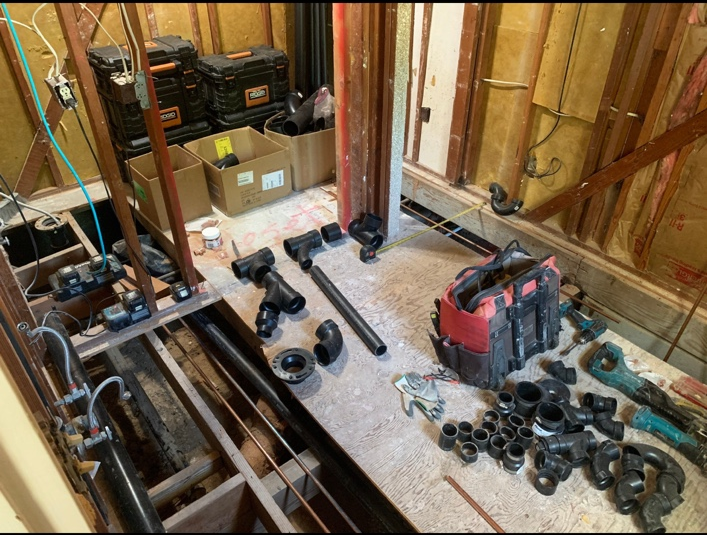Bathroom conversion work in progress