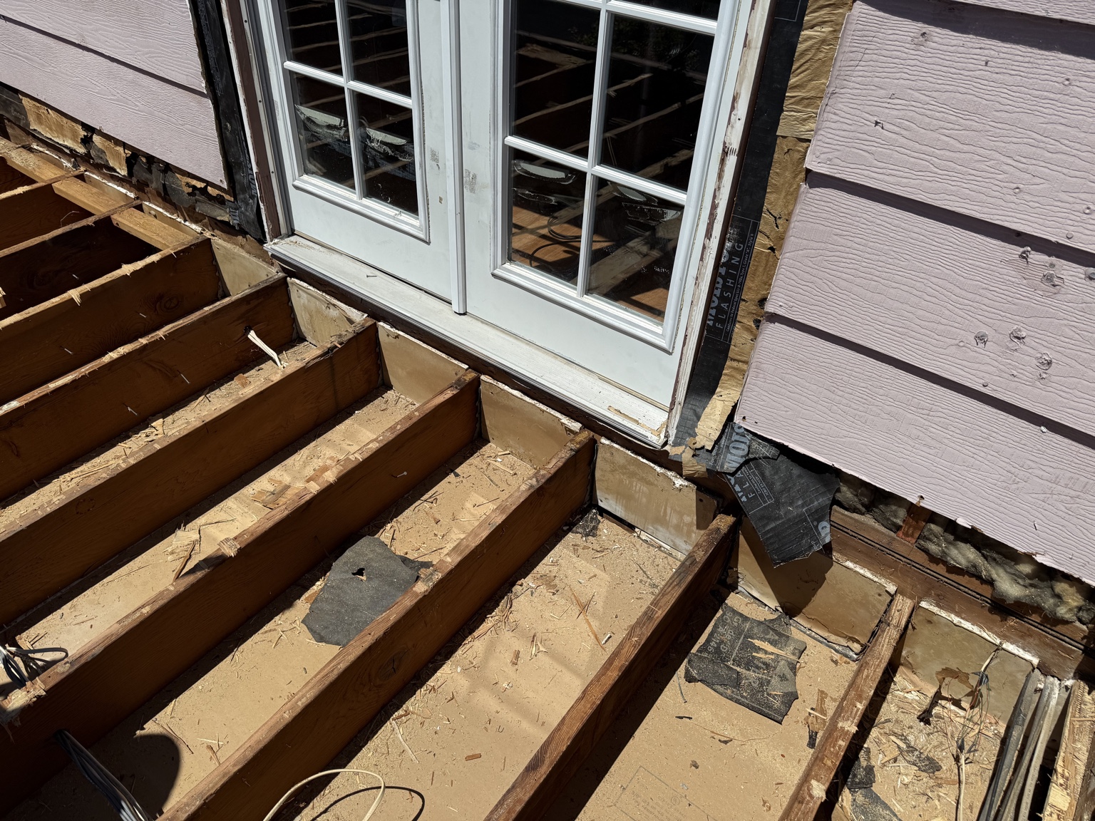 Deck framing and door opening